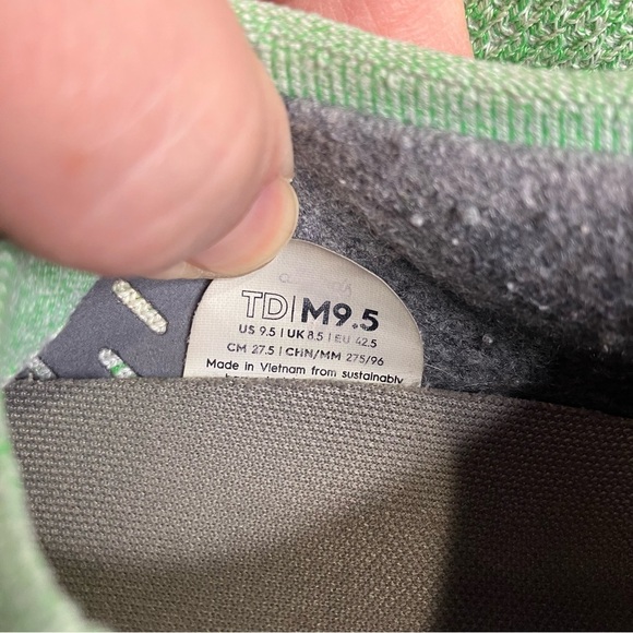 Allbirds Tree Dasher 1 sneakers green wool washable size 9.5 - Picture 6 of 8